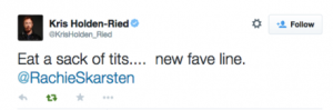 Lost Girl Kris Holden Reid Tweet